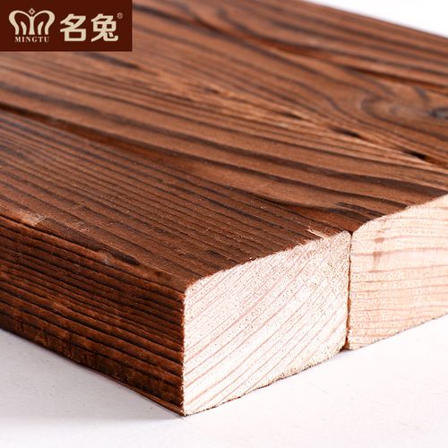 名兔花旗松碳化木板材阳台炭化木防腐木户外地板
